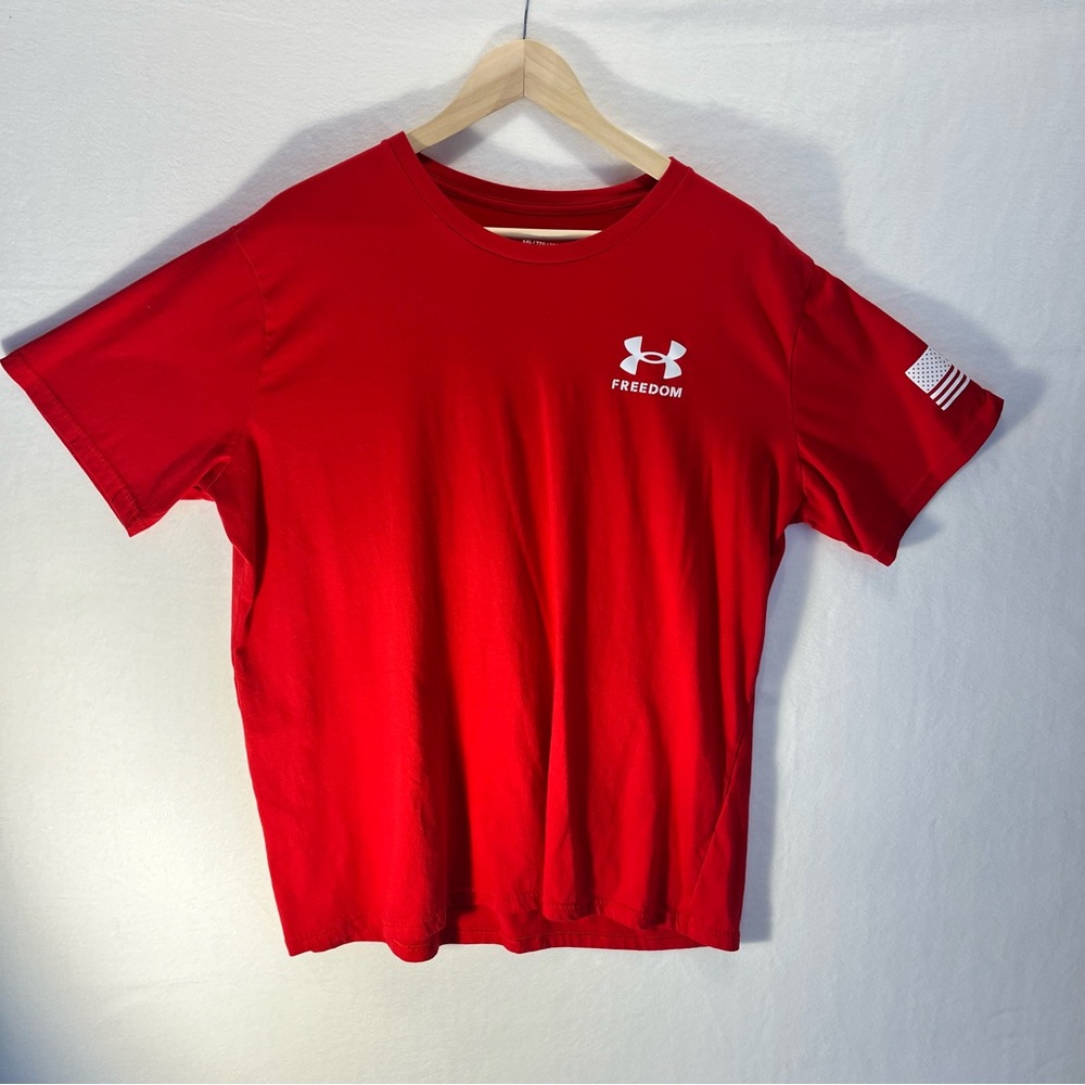Under Armour Freedom Flag T-Shirt Men’s 2XL Loose USA Active Athletic